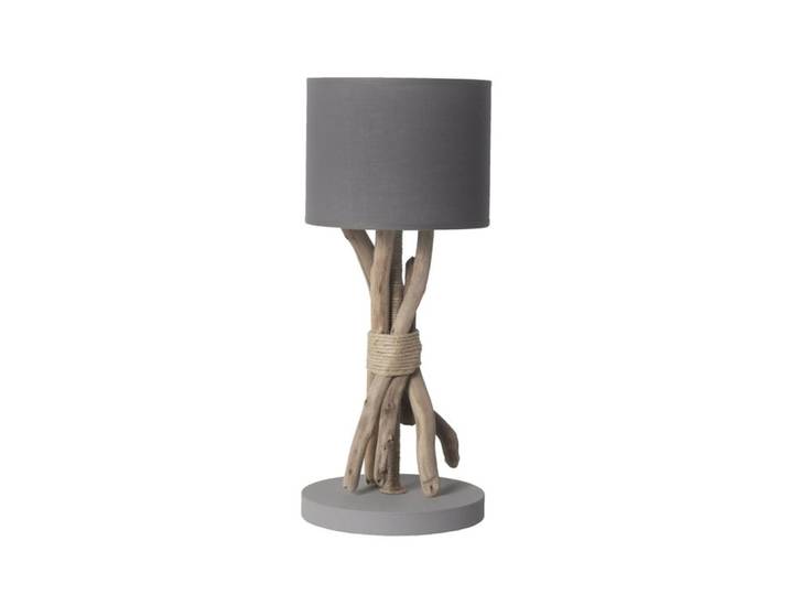 Lampe à poser en bois gris