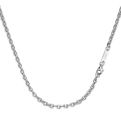 Silberkette "Ankerkette, diamantiert, massiv, Silber 925" Gr. 50, silber, GIORGIO MARTELLO MILANO, Halsketten, Herren, 50cm, Silber 925 (Sterlingsilber), Silberkette