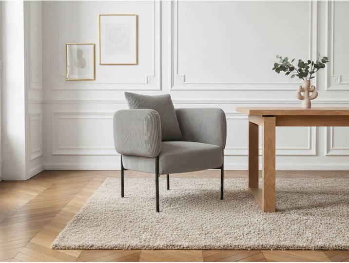 Fauteuil de table GABIN tissu velours côtelé