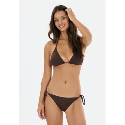 Triangel-Bikini-Top ATHLECIA "Sherrill", Damen, Gr. 44, braun, 85% Polyamid, 15% Elasthan, unifarben, Bikini-Oberteile, im stilvoll gebundenen Triangle-Style