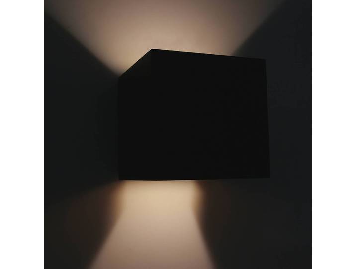 Wandleuchte Muro 10 x 10 x 10cm Schwarz/Schwarz Baumwollstoff LED LED-Platine