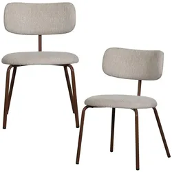 WOOOD Esszimmerstuhl 2er-Set  Travis ¦ creme ¦ Maße (cm): B: 53 H: 75