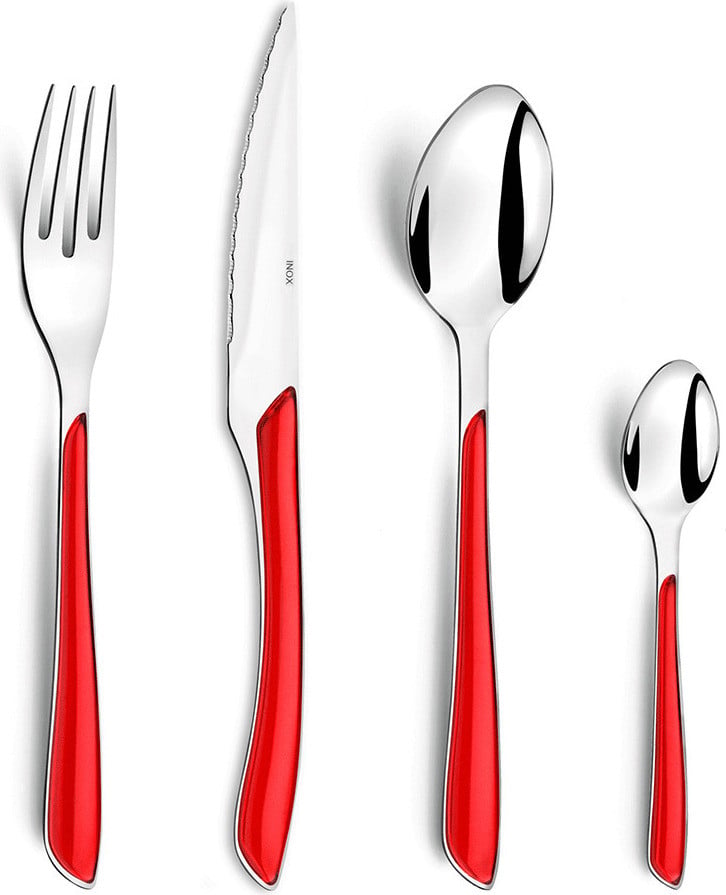 Amefa Eclat bestekset, 24-delig, rood