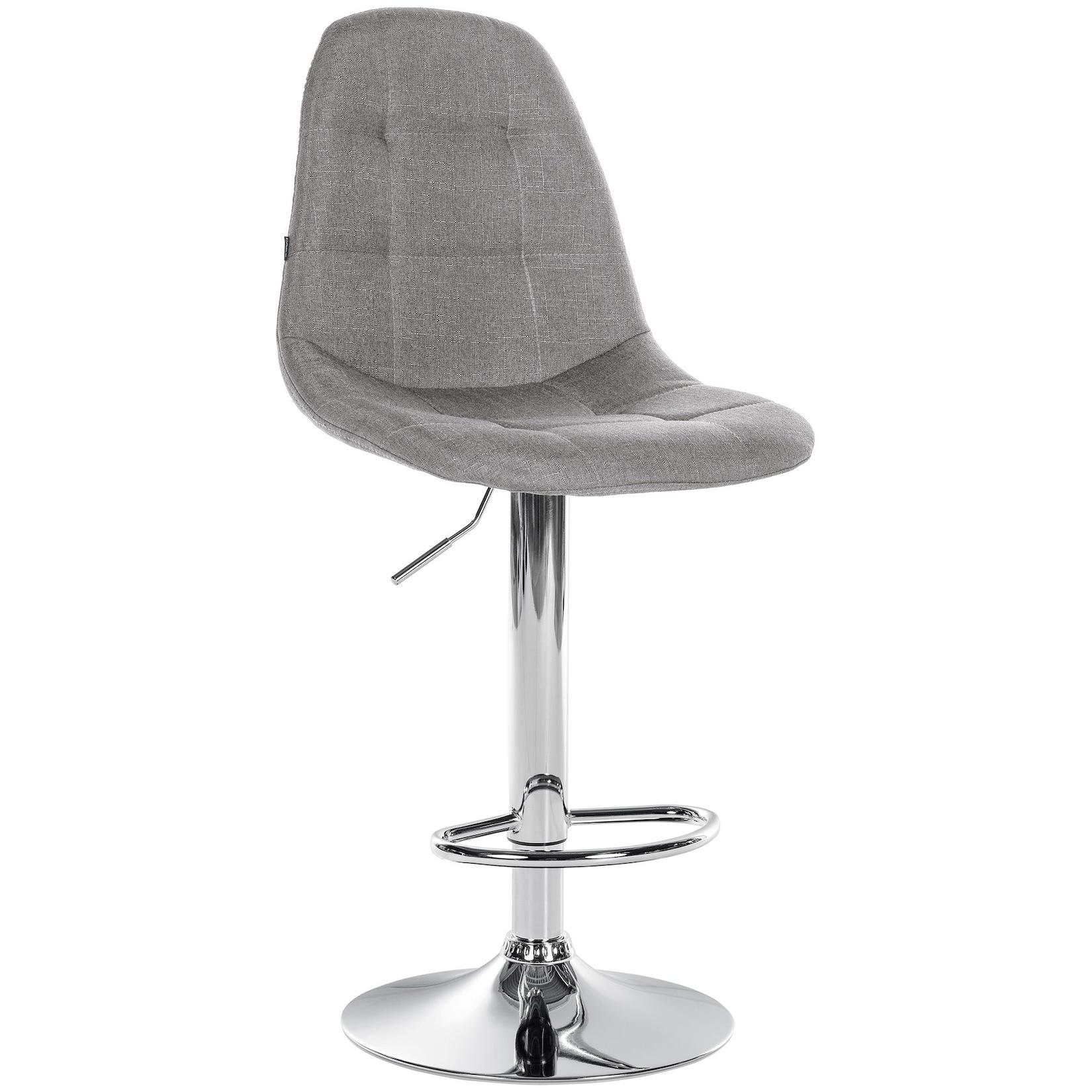 CLP Barhocker Elmore Stoff C Farbe: grau, Material Gestell: Metall in Chromoptik