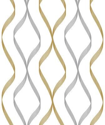NextWall Ogee Ribbon Peel and Stick Wallpaper