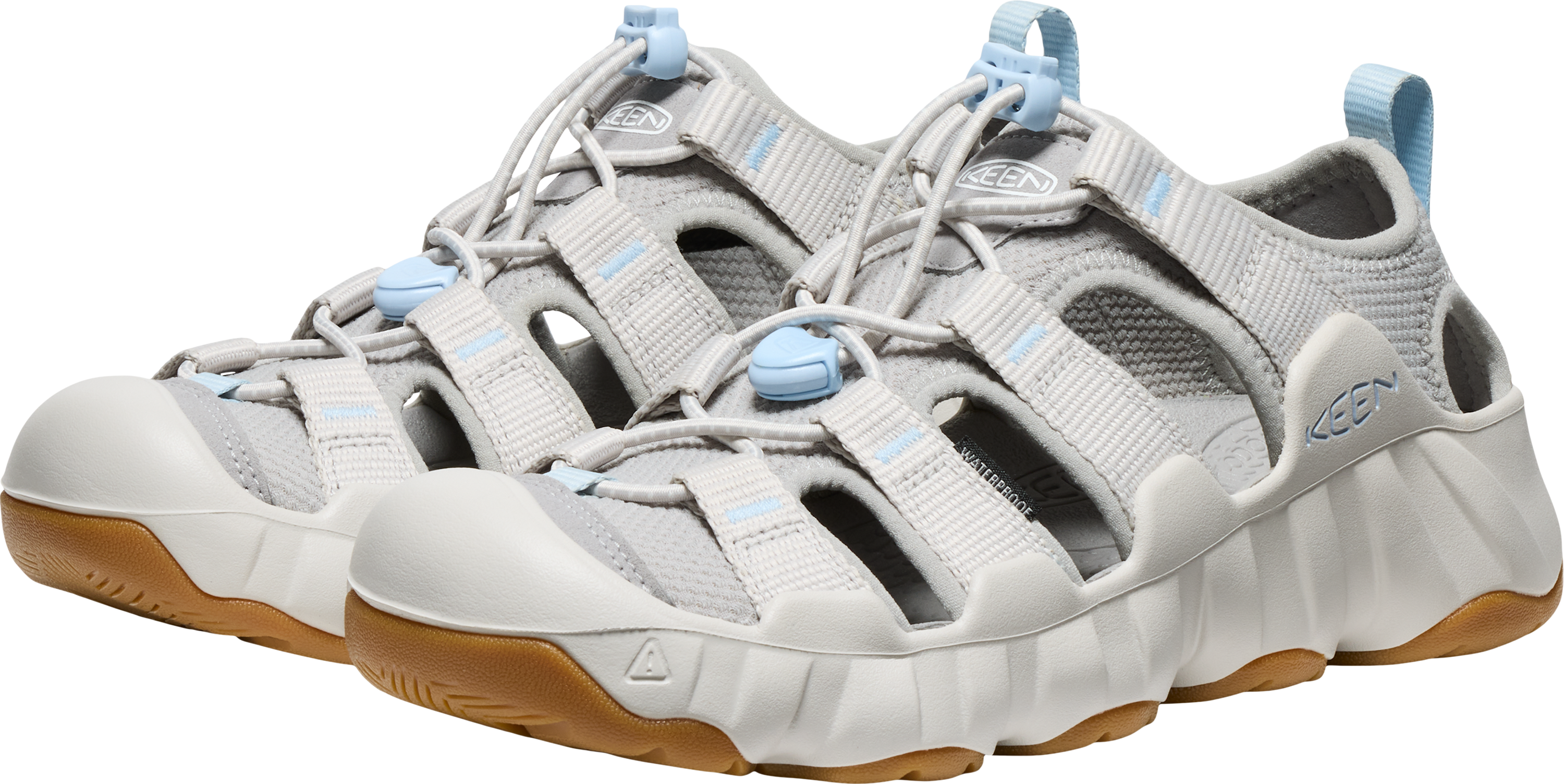 Sandale KEEN "HYPERPORT H2", Damen, Gr. 40,5, Synthetik, weiss (alloy, skyway), Schuhe Sandale, waschbar und schnell trocknend alloy, skyway 40,5, Synthetik