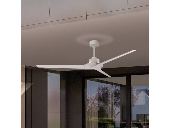 Mantra Iluminación LED-Deckenventilator Brisa weiß DC leise Ø 175 cm CCT Brisa, dimmbar, weiß / opal, für Badezimmer, Holz, Modern
