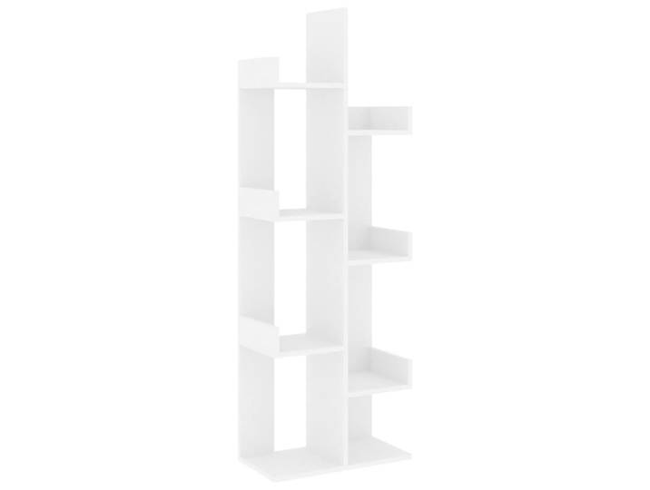 vidaXL Bücherregal Baumform 48/25,5/140 cm aus Holzwerkstoff Weiß, Strukturbuche, Rechteckig, 48x140x25.5 cm, Wohnzimmer, Regale, Bücherregale