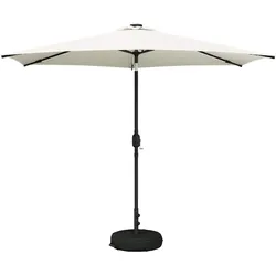 vidaXL Gartenparasol mit LED-Lichtern und Sockel 300 x 300 cm