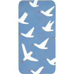 BADEMATTE Vögel - Weiß - Muster Badteppich 60x120 cm