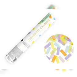 PartyDeco Konfettikanone mit Streifen 20cm Konfetti Kanone Party Popper Geburtstag Hochzeit Konfettiregen Shooter Konfettibombe Bunt Pastell