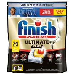 finish Powerball Ultimate Plus All in 1 Citrus Spülmaschinen-Cap 74 Stück gelb