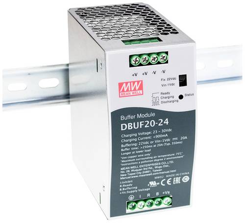 MEAN WELL DBUF20-24 Puffermodul für Schienenmontage 24V 20A Anzahl Ausgänge:1 x Inhalt 1St.