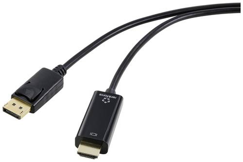 Renkforce DisplayPort / HDMI Adapterkabel DisplayPort Stecker, HDMI-A Stecker 5.00m Schwarz RF-5179192 DisplayPort-Kabel