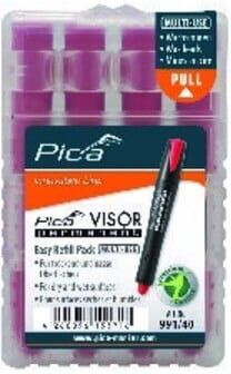 Jeu de mines Visor permanent 4 pcs. rouge rés.à l'eau Pica Visor perm. mines rec (991/40)