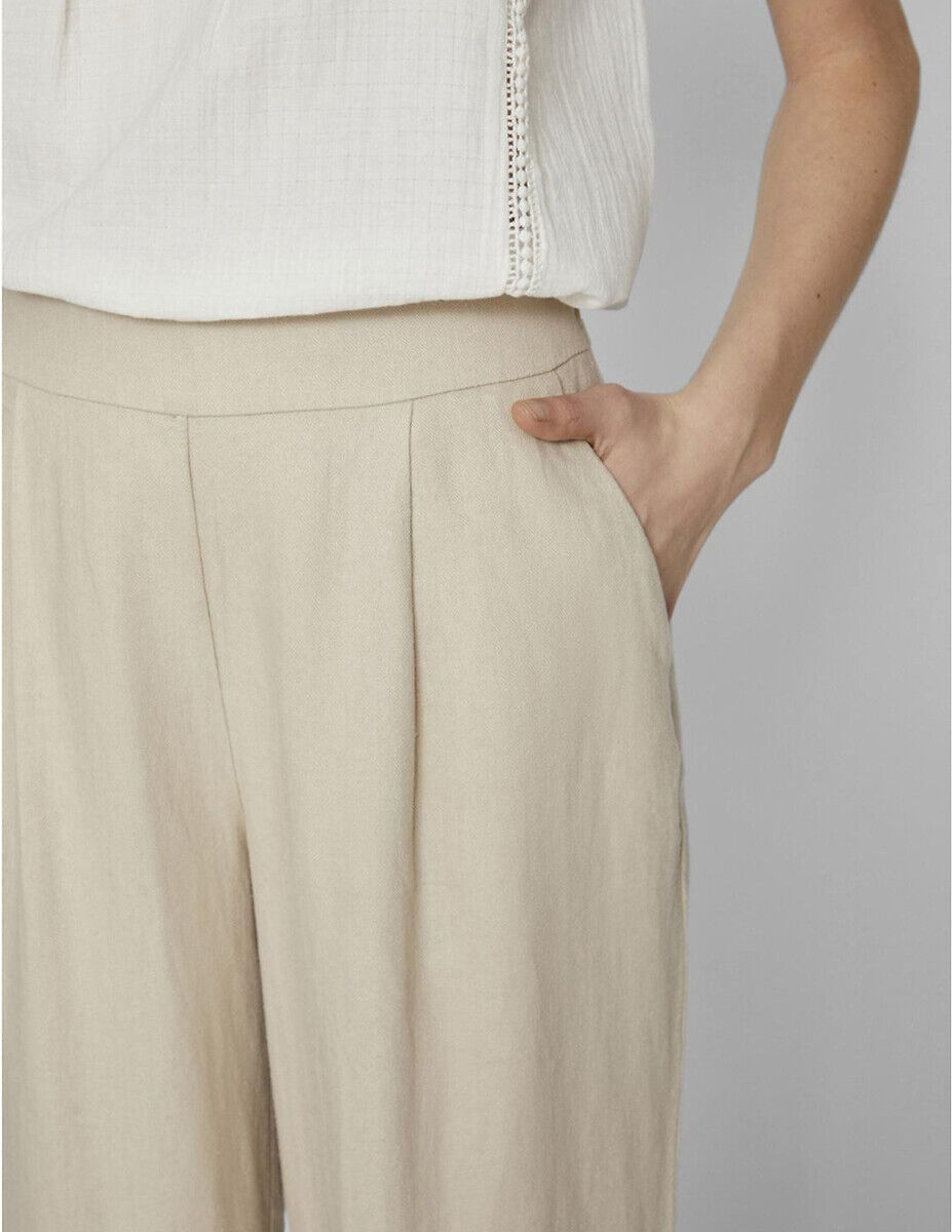 VILA Pantalon large à pinces, taille haute
