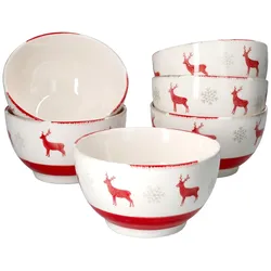 6er Set Gebäckschale Rentier Unik Ø14cm - 23105793