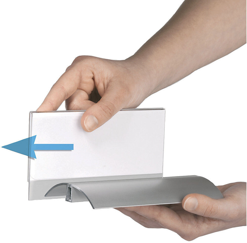 Tischnamensschild, Acryl mit Aluminiumfuß, HxB 105 x 297 mm, VE 4 Stk DURABLE
