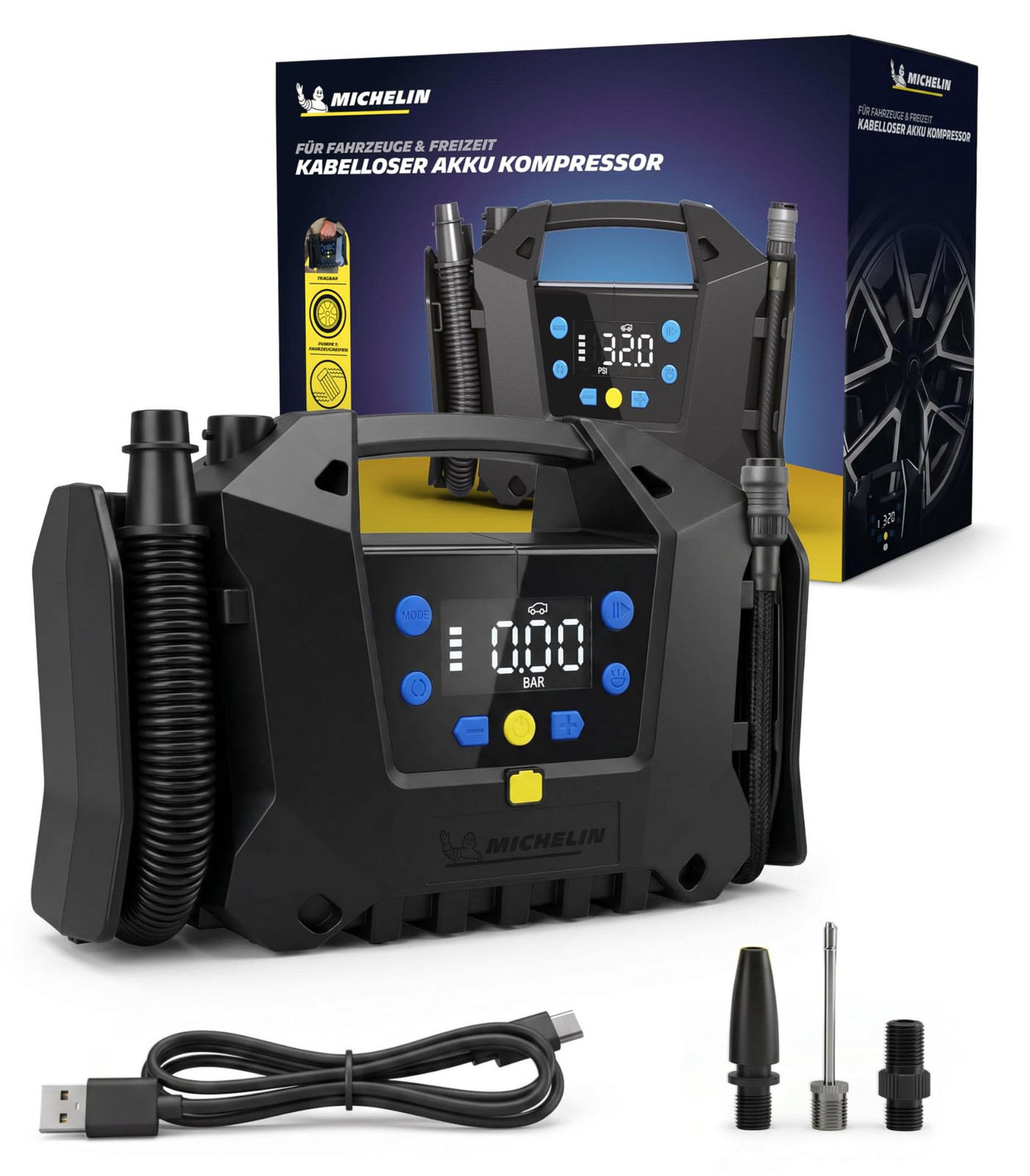 Michelin Air Power Pro lithium-ion accu-compressor draadloos tot 8,3 bar