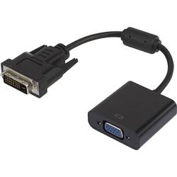 Renkforce RF-3301134 DVI / VGA Adapter [1x DVI-Stecker 24+1pol. - 1x VGA-Buchse] Schwarz mit Ferritkern, vergoldete Steckkontakte 15.00 cm