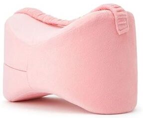 Uplifted Goods Velvet Memory Foam Knee And Leg Support Pillow For Comfortable Sleep pink
