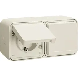 Hager Steckd. SK 2f waag m. Klappd. 4L AP pw