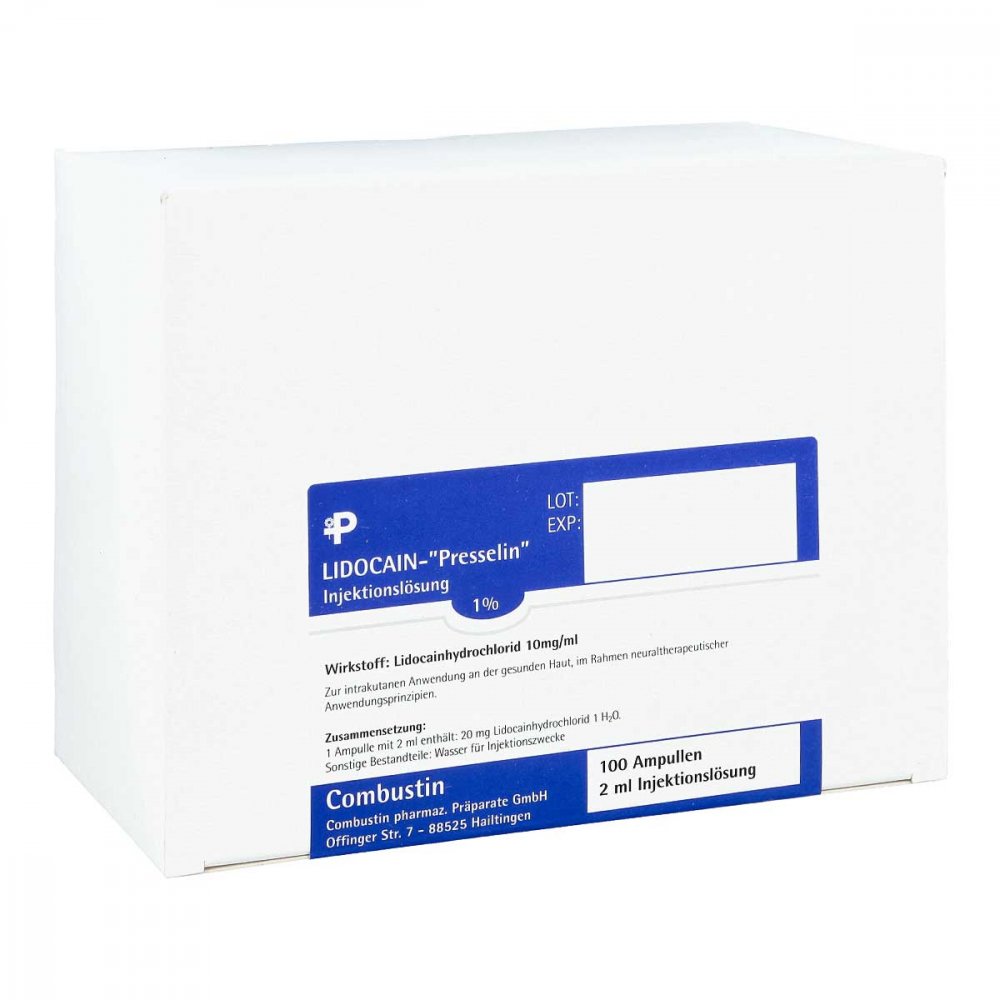 COMBUSTIN Pharmazeutische Präparate GmbH Lidocain Presselin 1% Injektionslösung 04307089