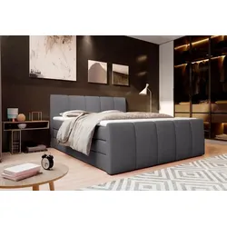 Boxspringbett Fresco 160 x 200 cm Stoff Grau Grey