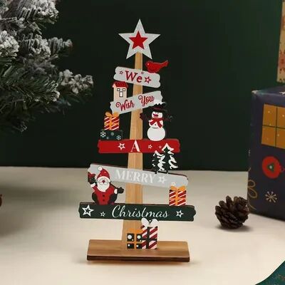 Rare Purchases Santa Claus, Wooden Christmas Tree Ornament, Snowman, Merry Christmas, Home Decor, New Year Tabletop Ornament 1