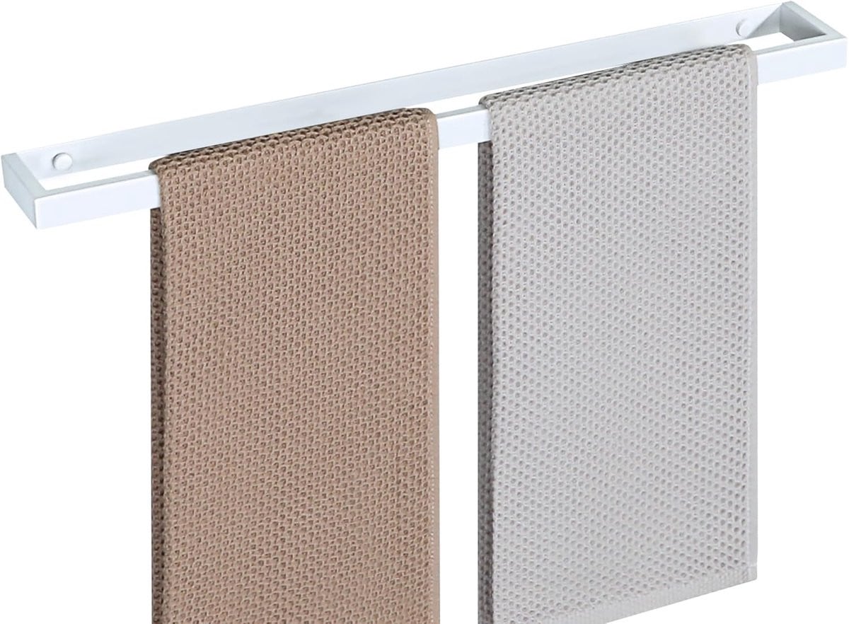 Wit handdoekhouder voor badkamer en keuken van roestvrij staal SUS304, Breedte: 50 cm
