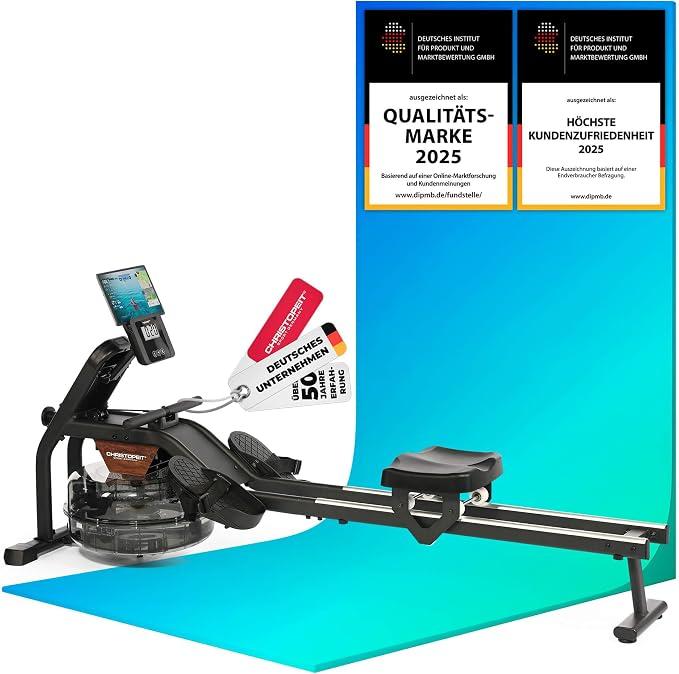 Rudergerät für Zuhause - Wasserrudergerät WP 2000 oder Garda - Aluminium-Schiene - Bluetooth - bis 120 kg