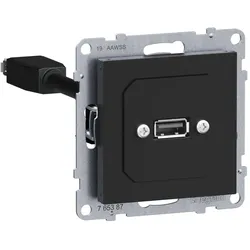 Legrand 765387 SEANO USB-Datendose mit Kabel, USB 3.0, Kabellänge: 15 cm, inkl. Abdeckung, SW