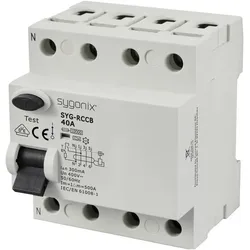 Sygonix, Schutzschalter, SY-6438022 SYG-RCCB 3P+N/A40/10kA/300mA Fehlerstrom-Schutzschalter A