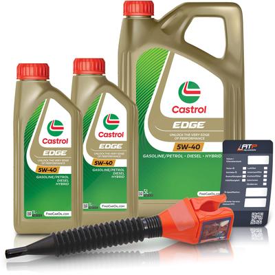 Castrol 7 L EDGE 5W-40 + Ölwechsel-Anhänger + Einfülltrichter [Hersteller-Nr. 15F7D7]