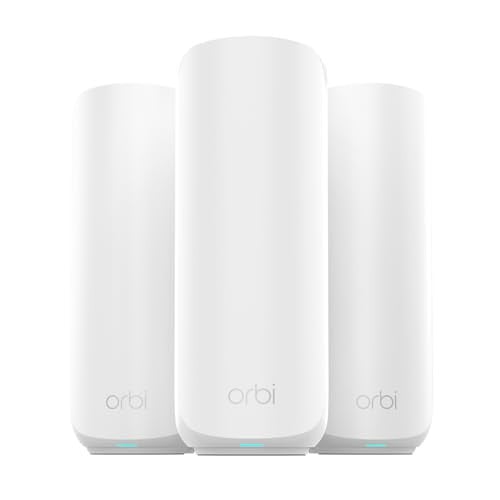 Netgear Orbi 370 Serie Dual-Band WiFi 7 Mesh Systeem, 3-pack, Wit, Tot 360 m²