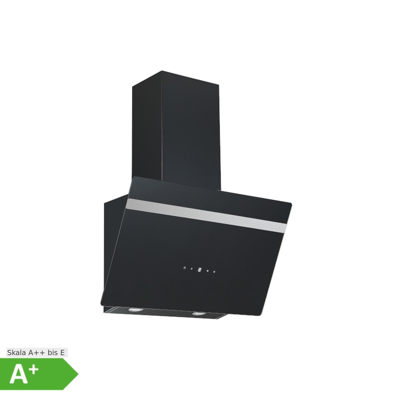 PKM Kopffreihaube S20-60ABTH - 60cm, schwarz, Touch-Control, LED, Schräghaube