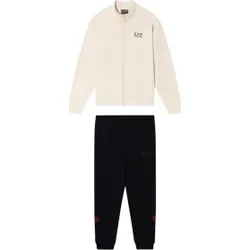 EA7 für Jungen. 7B000266_AF20845 Trainingsanzug Logo Series beige (12Años= 154cm), Lässig, Sportlich, Baumwolle, Langarm, Kinderbekleidung