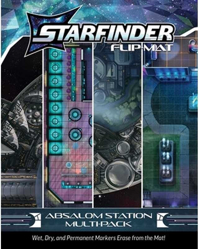 Starfinder Flip-Mat: Absalom Station Multi-Pack, 4 Maps, 24x30 in, Paizo Publishing