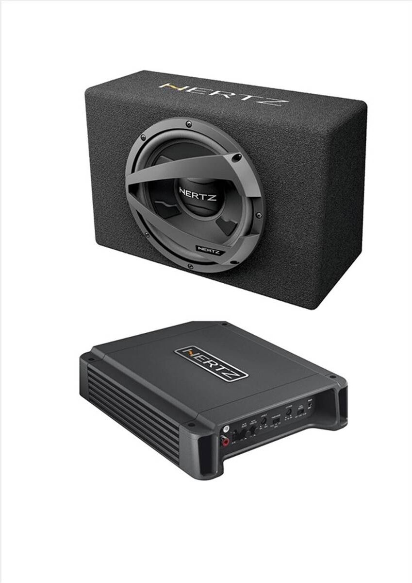 Pack amplificador e subwoofer hertz