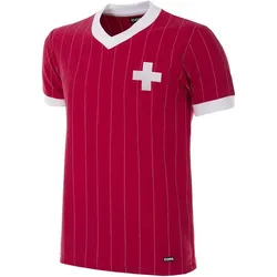 Copa Football, Herren, Fussballtrikot, Schweiz 1982 Retro (M), Rot