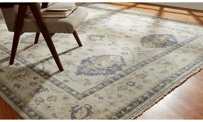 KALATY Umbria Ivory Hand-knotted Wool Rug
