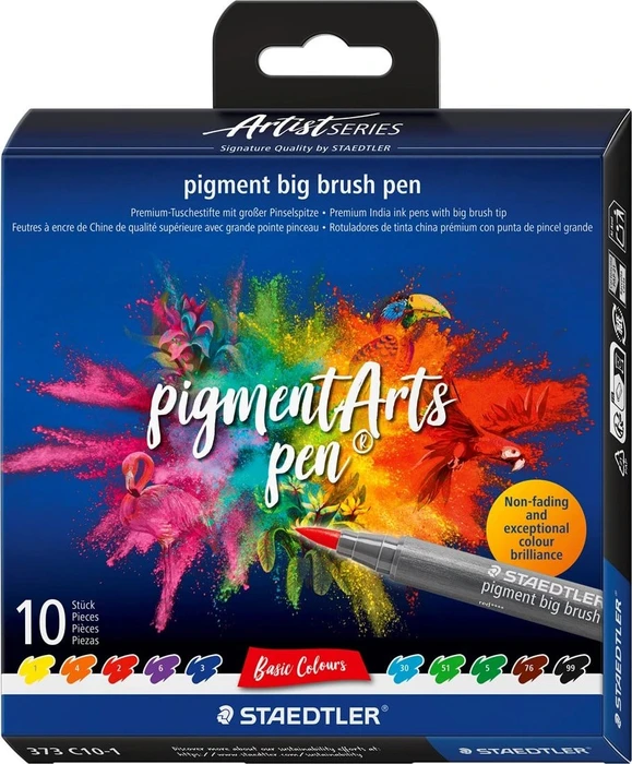 STAEDTLER pigment big brush pen Basic 10ST