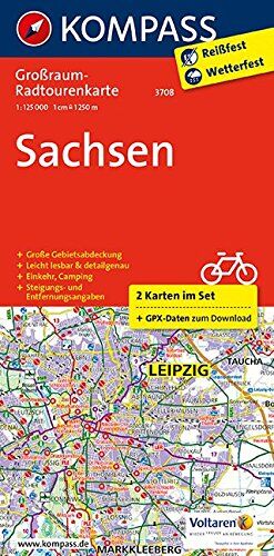 KOMPASS-Karten GmbH - Sachsen: Großraum-Radtourenkarte 1:125000, GPX-Daten zum Download (KOMPASS-Großraum-Radtourenkarte, Band 3708) - Preis vom 19.10.2026 19:33:35 h