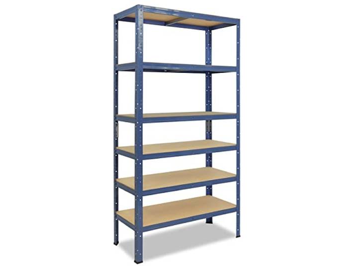 shelfplaza Home 180x80x45cm Schwerlastregal blau mit 6 Böden x 145kg Kellerregal · Lagerregal · Metallregal · Regale für Kellerraum · Steckregal · Abstellraum Regal