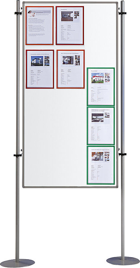 Info-Wand, einteilig - Stahlblech, beschichtet, BxH 800 x 1500 mm eurokraft basic