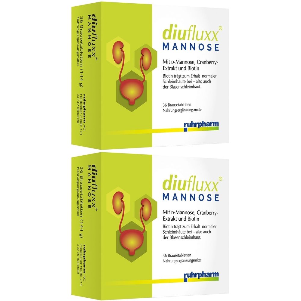 Diufluxx Mannose Brausetabletten 2x 2x36 St