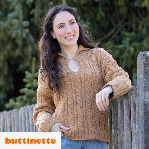 Strickanleitung – Zopfmusterpullover aus Woll Butt Primo Madeleine