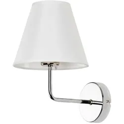 ARTE LAMP Wandleuchte innen – LED-Wandlampe mit chromfarbener Metall-Lampenfassung und weißem Lampenschirm – mit Kabel