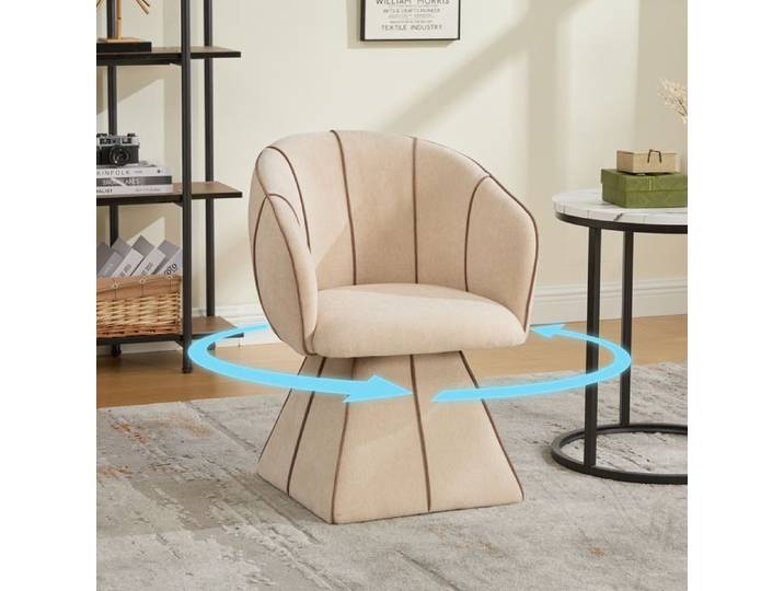 Fauteuil pivotant - Chenille camel - Dossier haut ergonomique - Pivotant 360° - Accoudoirs larges