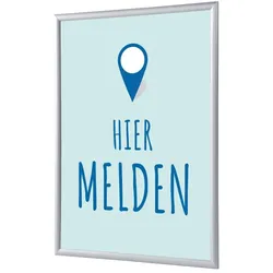 SHOWDOWN Displays Showdown Klapprahmen - DIN A4 - Komplett-Set - Hier Aanmelden Niederländisch - Blau/Silber